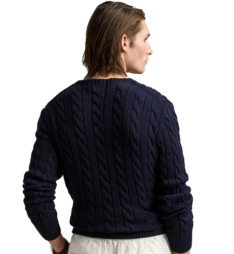 Ralph Lauren 麻花针织棉质毛衣（海军蓝）