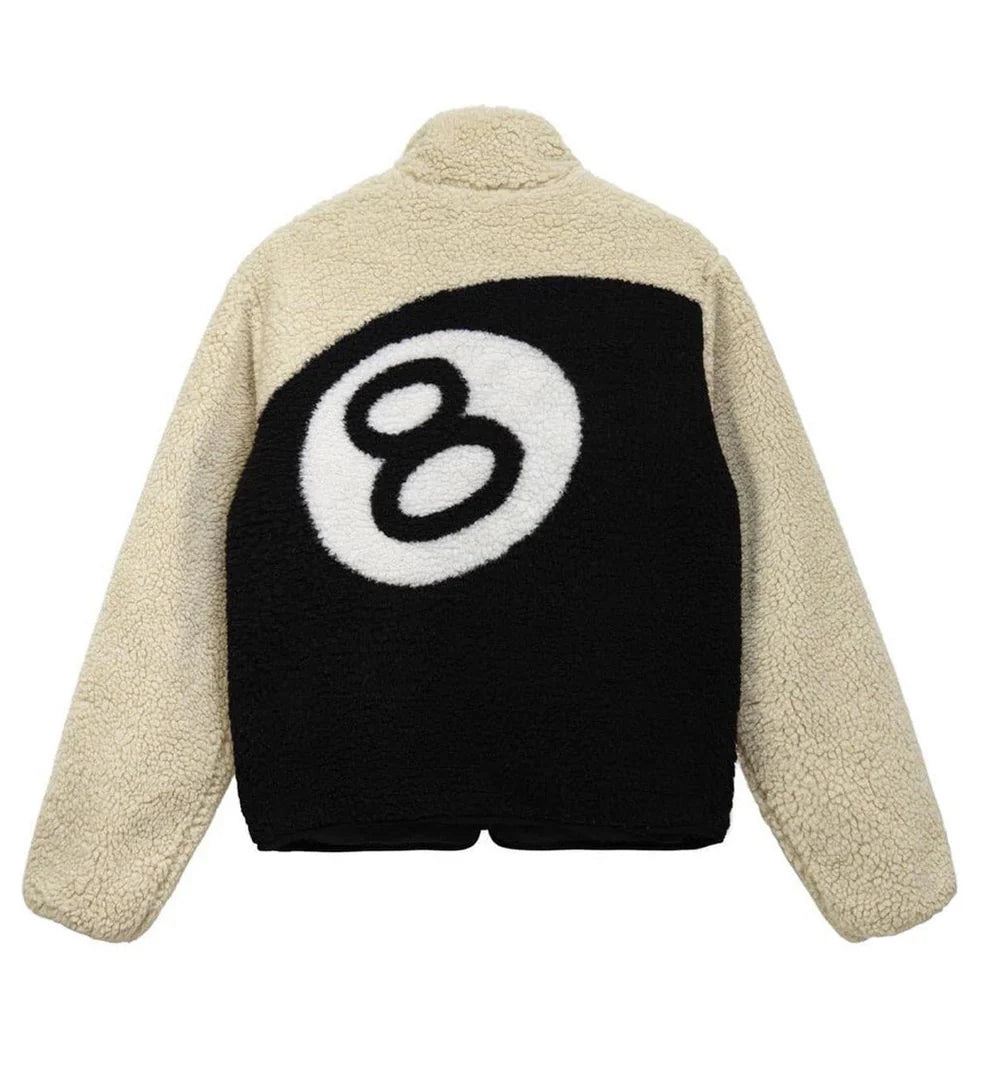 Stussy 8 Ball Sherpa Reversible Jacket（白色）