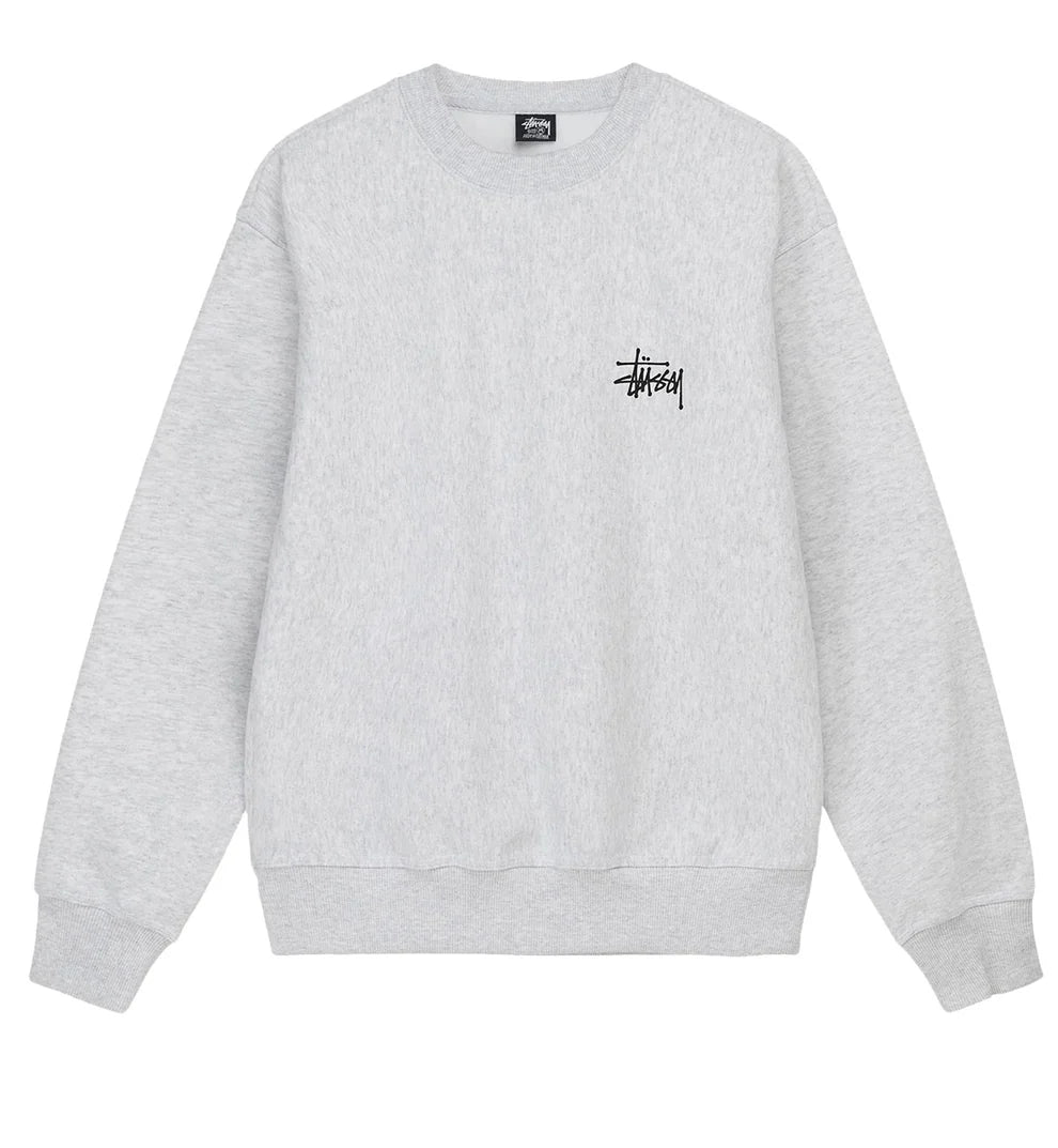 Stussy Basic Crew Sweatshirt Ash Heather